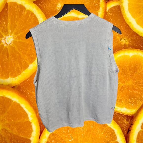 Robin Sinkler Women's White Embroidered Ramie-Cotton Button-Front Vest Size L - Picture 3 of 7